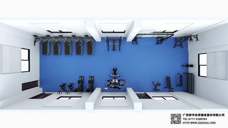 128m²企事业单位健身房解决方案-平面图